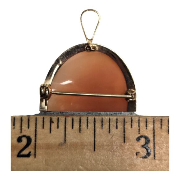 Vintage Italian Cameo in 14K Gold Handcrafted in Napoli 585 Yellow Gold Pendant - Picture 12 of 14